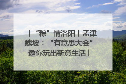 “粽”情洛阳丨孟津魏坡：“有意思大会”邀你玩出新意生活