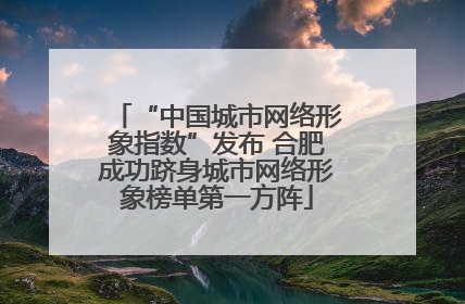 “中国城市网络形象指数”发布 合肥成功跻身城市网络形象榜单第一方阵
