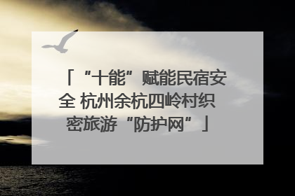 “十能”赋能民宿安全 杭州余杭四岭村织密旅游“防护网”