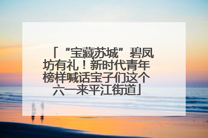 “宝藏苏城”碧凤坊有礼！新时代青年榜样喊话宝子们这个六一来平江街道