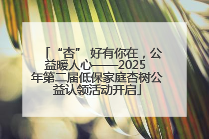“杏” 好有你在，公益暖人心——2025 年第二届低保家庭杏树公益认领活动开启
