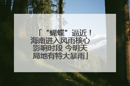 “蝴蝶”逼近！海南进入风雨核心影响时段 今明天局地有特大暴雨