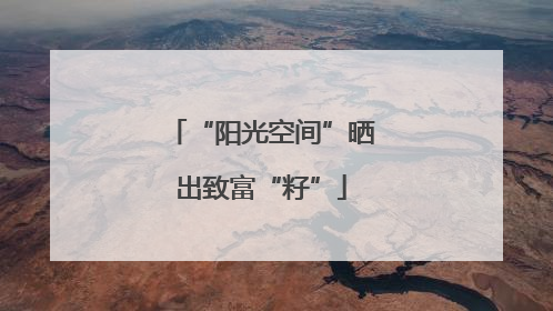 “阳光空间”晒出致富“籽”