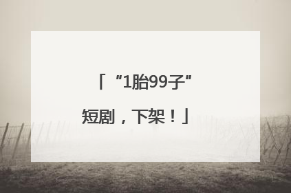 “1胎99子”短剧，下架！