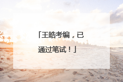 王皓考编，已通过笔试！