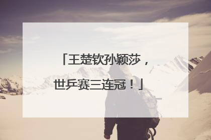 王楚钦孙颖莎，世乒赛三连冠！