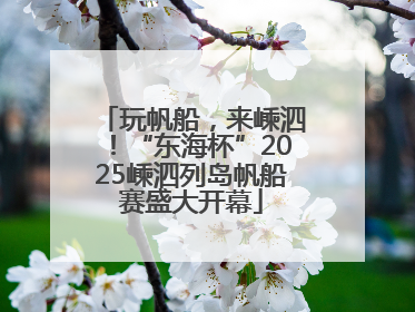 玩帆船，来嵊泗！“东海杯”2025嵊泗列岛帆船赛盛大开幕