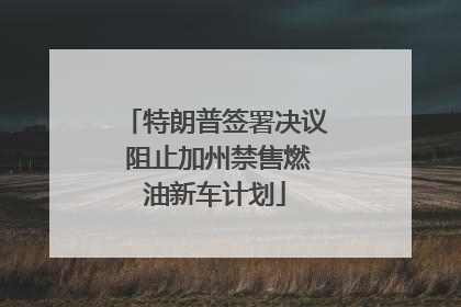 特朗普签署决议 阻止加州禁售燃油新车计划