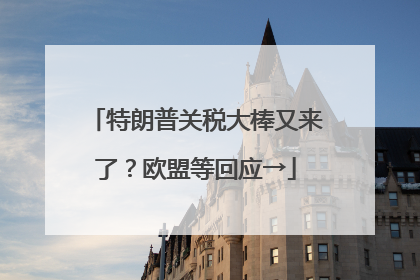 特朗普关税大棒又来了？欧盟等回应→