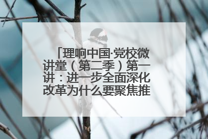 理响中国·党校微讲堂（第二季）第一讲：进一步全面深化改革为什么要聚焦推进中国式现代化