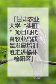 甘肃农业大学“头雁”项目现代畜牧业高质量发展培训班走进榆林榆阳区