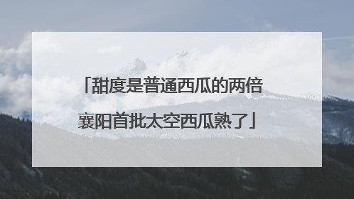 甜度是普通西瓜的两倍 襄阳首批太空西瓜熟了