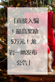 直接入编！最高奖励5万元！龙岩一地发布公告