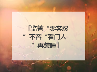 监管“零容忍”不容“看门人”再装睡