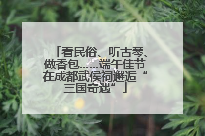 看民俗、听古琴、做香包……端午佳节在成都武侯祠邂逅“三国奇遇”