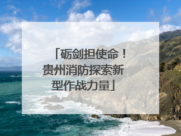 砺剑担使命！贵州消防探索新型作战力量