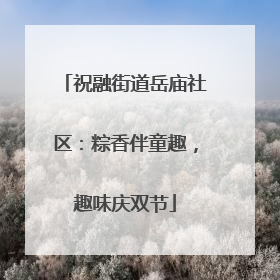 祝融街道岳庙社区：粽香伴童趣，趣味庆双节