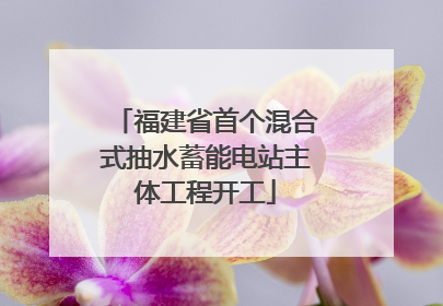 福建省首个混合式抽水蓄能电站主体工程开工