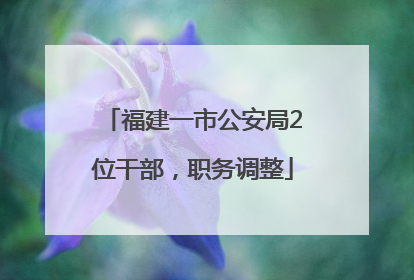 福建一市公安局2位干部，职务调整