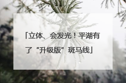 立体、会发光！平湖有了“升级版”斑马线