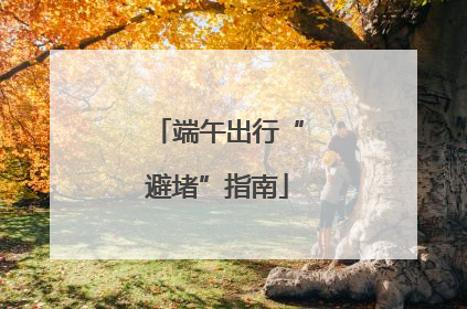 端午出行“避堵”指南