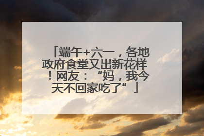 端午+六一，各地政府食堂又出新花样！网友：“妈，我今天不回家吃了”