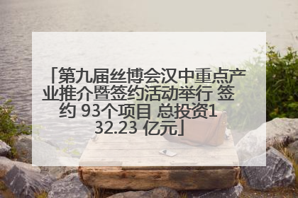 第九届丝博会汉中重点产业推介暨签约活动举行 签约 93个项目 总投资132.23 亿元