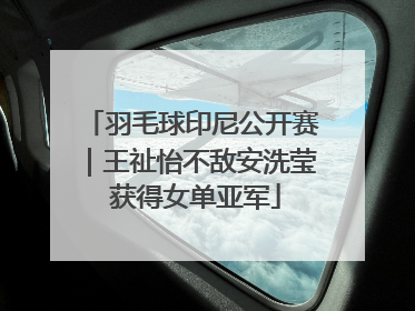 羽毛球印尼公开赛｜王祉怡不敌安洗莹 获得女单亚军