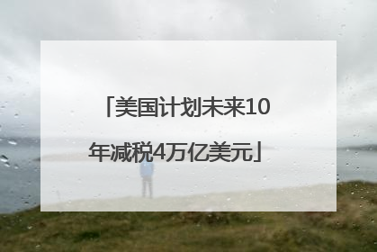 美国计划未来10年减税4万亿美元