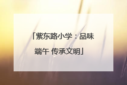 紫东路小学：品味端午 传承文明