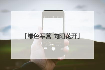 绿色军营 向阳花开