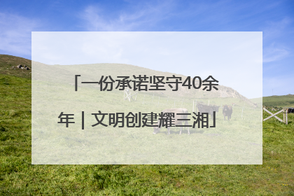 一份承诺坚守40余年｜文明创建耀三湘