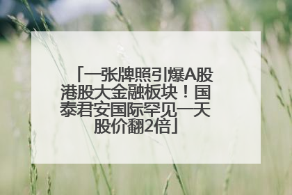 一张牌照引爆A股港股大金融板块！国泰君安国际罕见一天股价翻2倍