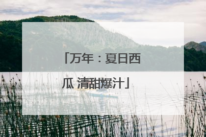 万年：夏日西瓜 清甜爆汁