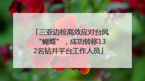 三亚边检高效应对台风“蝴蝶”，成功转移132名钻井平台工作人员