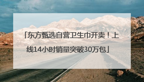 东方甄选自营卫生巾开卖！上线14小时销量突破30万包