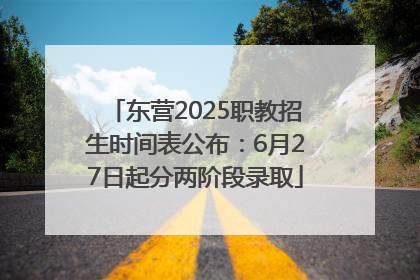 东营2025职教招生时间表公布：6月27日起分两阶段录取