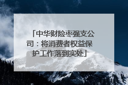 中华财险枣强支公司：将消费者权益保护工作落到实处