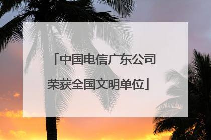 中国电信广东公司荣获全国文明单位