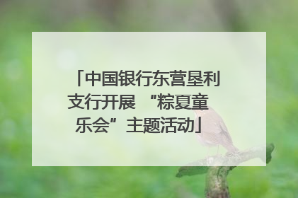 中国银行东营垦利支行开展 “粽夏童乐会”主题活动