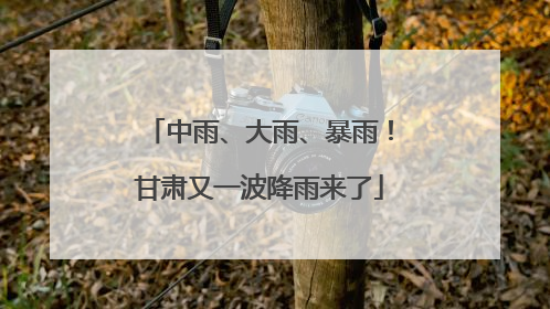 中雨、大雨、暴雨！甘肃又一波降雨来了
