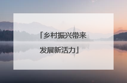 乡村振兴带来发展新活力