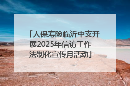 人保寿险临沂中支开展2025年信访工作法制化宣传月活动