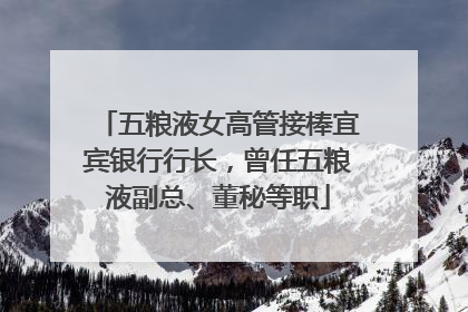 五粮液女高管接棒宜宾银行行长，曾任五粮液副总、董秘等职