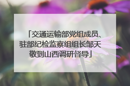 交通运输部党组成员、驻部纪检监察组组长邹天敬到山西调研督导