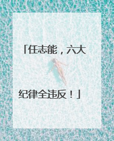 任志能，六大纪律全违反！