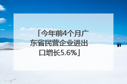 今年前4个月广东省民营企业进出口增长5.6%