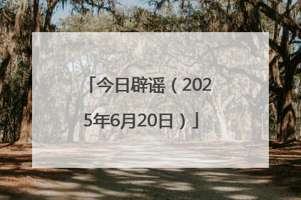 今日辟谣（2025年6月20日）