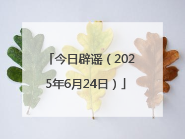 今日辟谣（2025年6月24日）