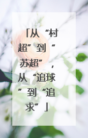 从“村超”到“苏超”，从“追球”到“追求”